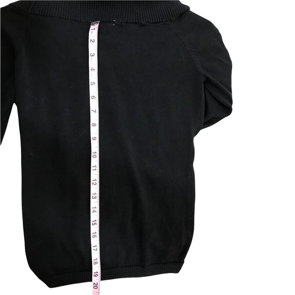 Kenneth Cole 100% Cotton Black Button Up Cardigan Sweater with Cowl Neck - Picture 8 of 11